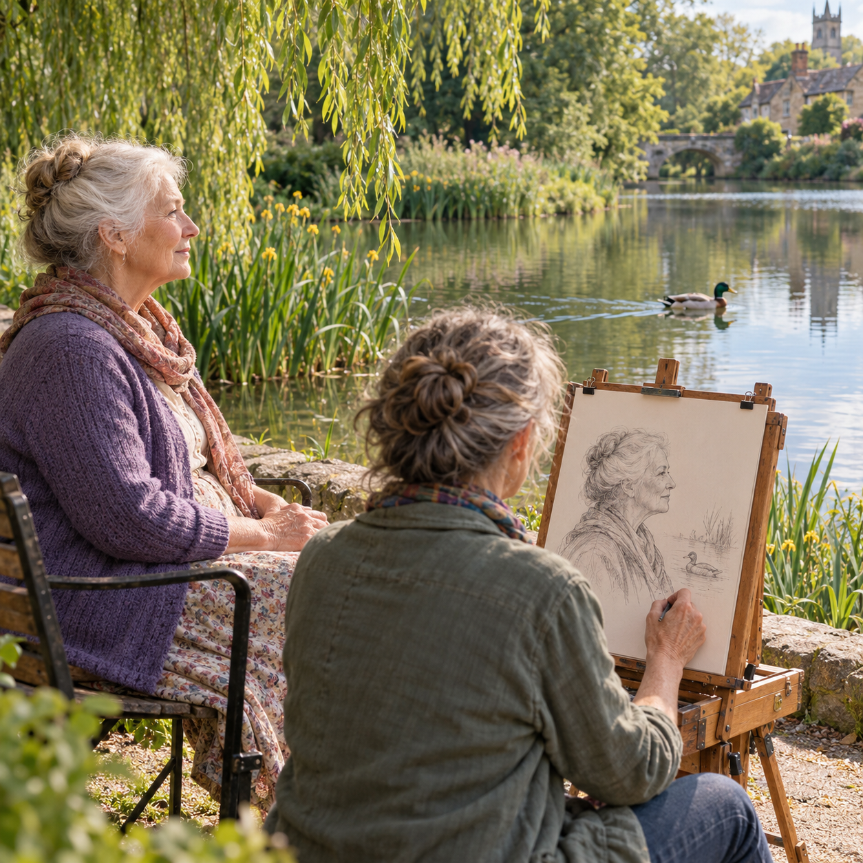Original illustration for The Portrait Facing the Pond