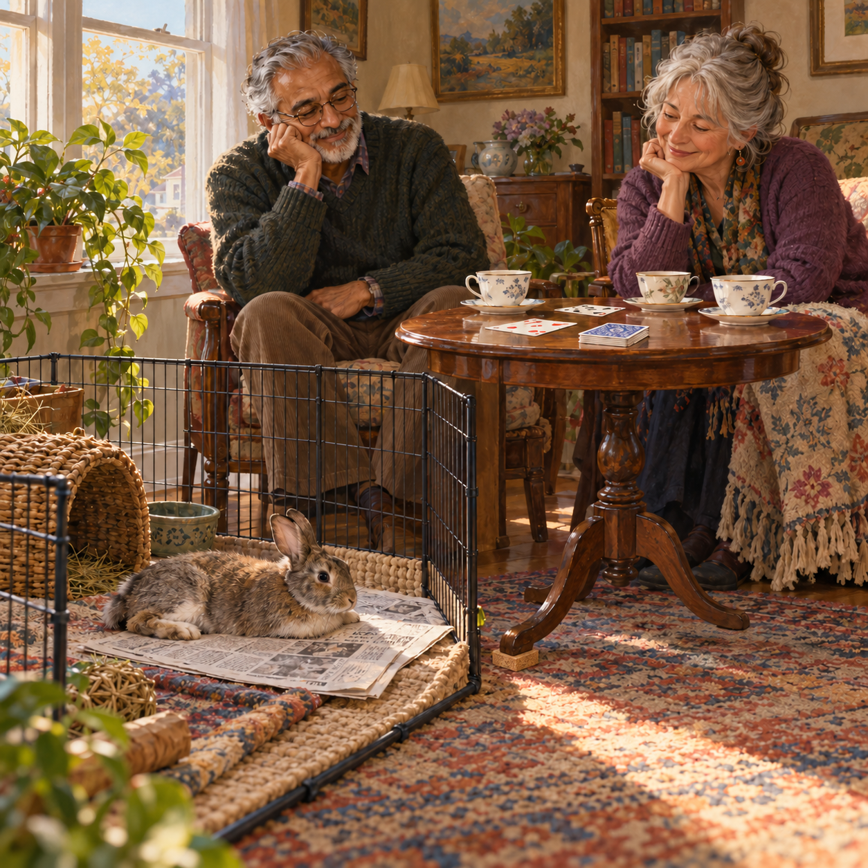 Original illustration for The Rabbit Who Kept Office Hours